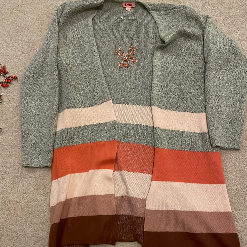 Long open cardigan